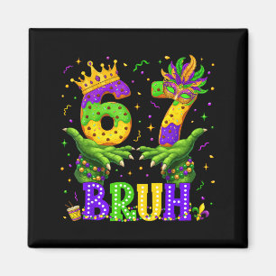 Alligator Six Seven Bruh 6 7 Meme Mardi Gras Carna Magneet