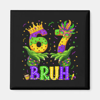 Alligator Six Seven Bruh 6 7 Meme Mardi Gras Carni Magneet