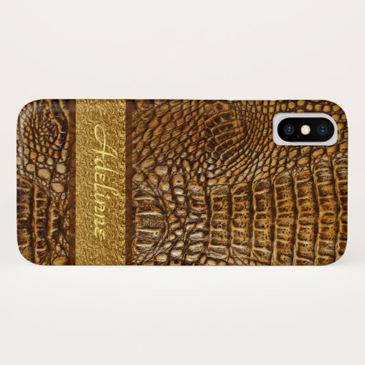 Alligator Skin Custom Mobogram Case-Mate iPhone Case (Achterkant (horizontaal))