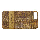 Alligator Skin iPhone 7 Hoesje Aangepast mobogram (Achterkant (Horizontaal))