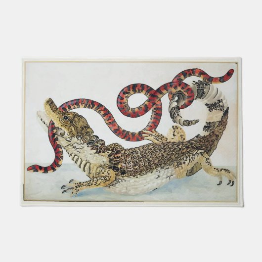 Alligator & slang, tekstportier toevoegen deurmat (Voorkant)