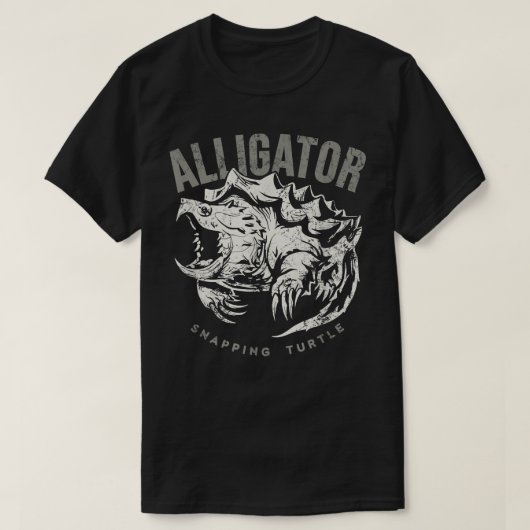 Alligator-snappende schildpad,  ontwerp voor rept. t-shirt (Design voorkant)