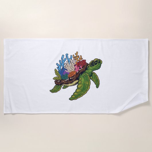 Alligator Snapping Rode-Eared Slider Tortoise Strandlaken (Voorkant)