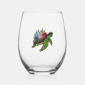 Alligator Snapping Rode-Eared Slider Tortoise Wijnglas Zonder Voet (Voorkant)