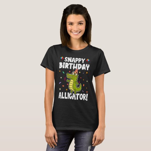 Alligator Snappy Birthday Alligator T-shirt (Voorkant volledig)