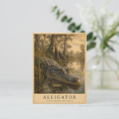 Alligator Southern Wetlands VINTAGE Briefkaart (Staand voorkant)