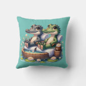 "Alligator Spa Day" Kussen (Achterkant)