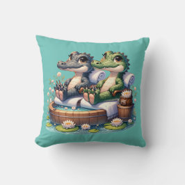 "Alligator Spa Day" Kussen