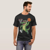 Alligator spelen basketbalspeler t-shirt (Voorkant volledig)