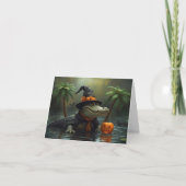 Alligator Spells & Pumpkin Smile – Halloween Card Bedankkaart (Voorkant)