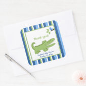 Alligator Square Favor Stickers - Blauw/groen (Envelop)