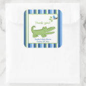 Alligator Square Favor Stickers - Blauw/groen (Tas)