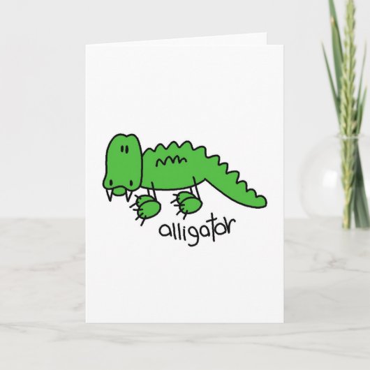 Alligator Stick Figure Card Kaart (Voorkant)