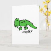 Alligator Stick Figure Card Kaart (Gele Bloem)