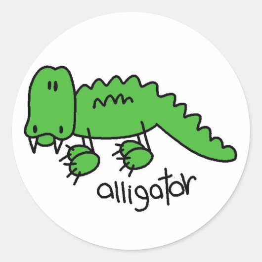Alligator Stick Figuur Stickers Sticker (Voorkant)