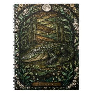 Alligator Stil Moeras Illumina Glas in Lood Notitieboek