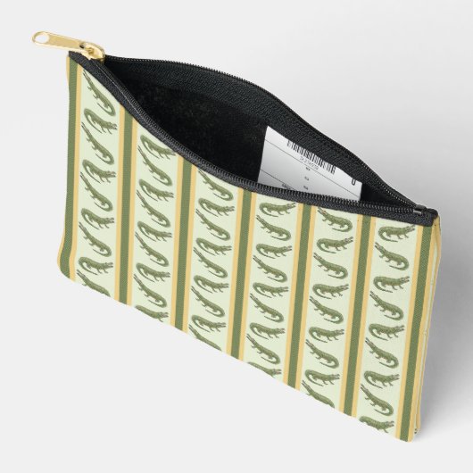Alligator Stripe Zipper Pouch Etui (Open)
