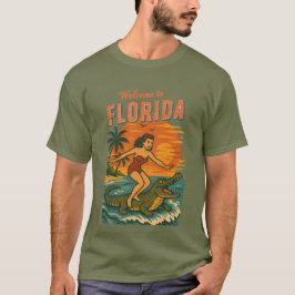 Alligator Surfen Kustleven Grafisch Retro Surf T-shirt