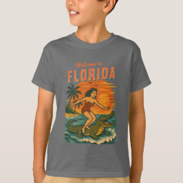 Alligator Surfen Kustleven Grafisch Retro Surfen T-shirt