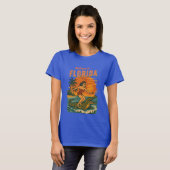 Alligator Surfing Beach Pin-up Retro Coastal Life T-shirt (Voorkant volledig)