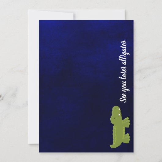 Alligator Swamp Baby shower uitnodiging (Achterkant)