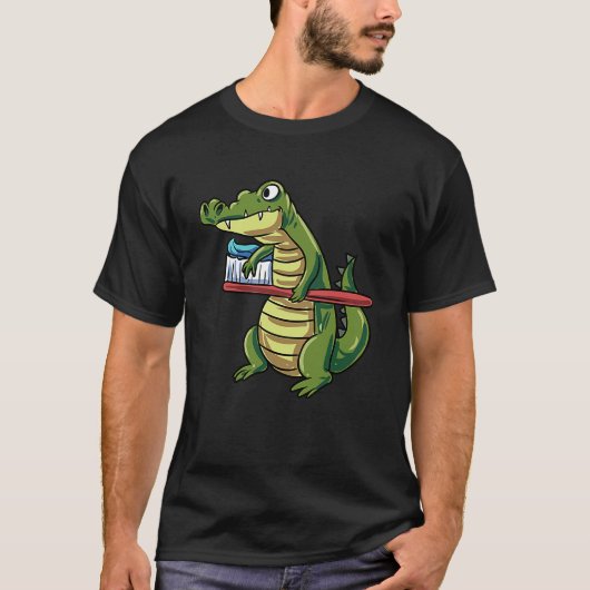 Alligator Teeth Crocodile Lizard Reptile Florida E T-shirt (Voorkant)