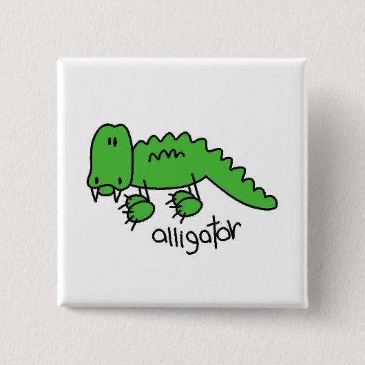 Alligator Tshirts en Gifts Vierkante Button 5,1 Cm (Voorkant)