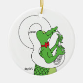 Alligator Tuba Keramisch Ornament (Voorkant)