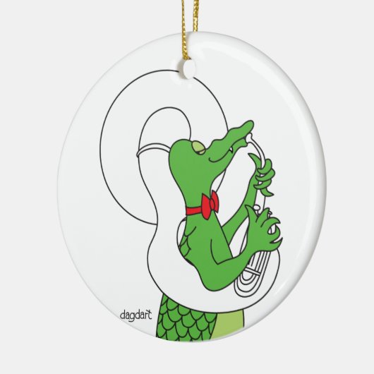 Alligator Tuba Keramisch Ornament (Links)