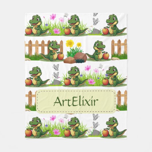 Alligator tuin gepersonaliseerd fleece deken (Voorkant)
