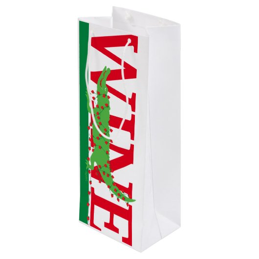 Alligator Valentijn wijnzak Wijn Cadeautas (Achterkant Gekanteld)