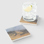 Alligator. Van aangezicht tot aangezicht Stenen Onderzetter (Zijkant)