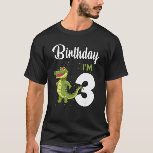 Alligator Verjaardag 3 jaar oud konijn Kinder meis T-shirt