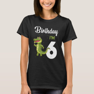 Alligator Verjaardag 6 jaar oud konijn Kinder meis T-shirt
