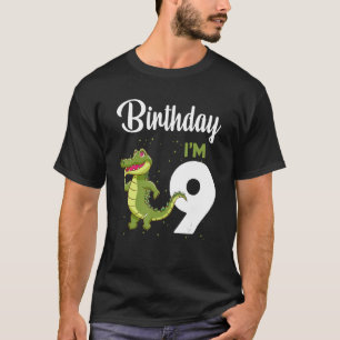 Alligator Verjaardag 9 Jaar Oud Konijn Kinder Meis T-shirt