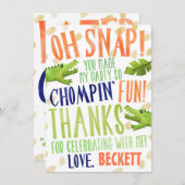 Alligator Verjaardag Bedankt Opmerking Kaarten (Voorkant / Achterkant)