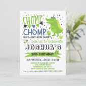 Alligator Verjaardag Uitnodiging Krokodillenfeest (Staand voorkant)