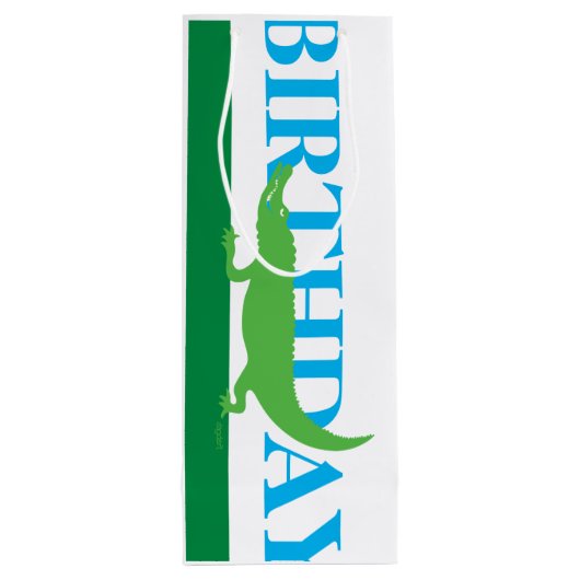 Alligator Verjaardag Wijnzak Wijn Cadeautas (Achterkant)