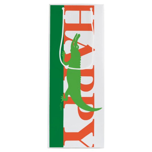 Alligator Verjaardag Wijnzak Wijn Cadeautas (Voorkant)