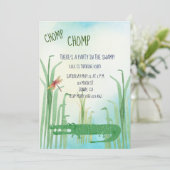 Alligator verjaardagsuitnodiging kaart (Staand voorkant)