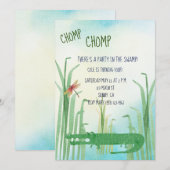 Alligator verjaardagsuitnodiging kaart (Voorkant / Achterkant)