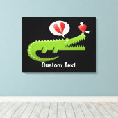Alligator verliefd canvas print (Insitu (Houten vloer))
