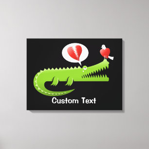 Alligator verliefd canvas print