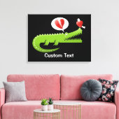 Alligator verliefd canvas print (Insitu (Woonkamer))