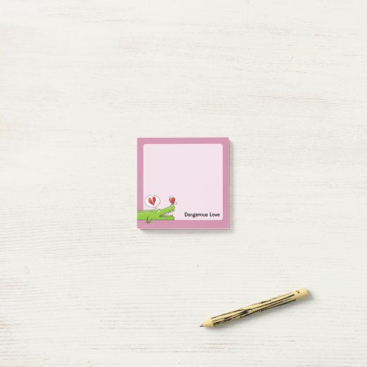 Alligator verliefd post-it® notes (Op bureau)