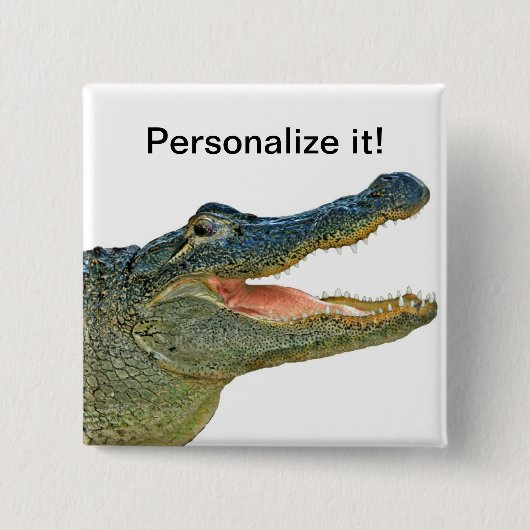 ALLIGATOR VIERKANTE BUTTON 5,1 CM (Voorkant)