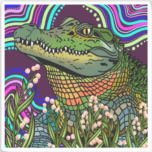 alligator-vinyl-Sticker Sticker (Voorkant)