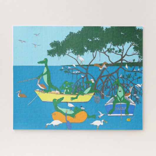 Alligator vissen 16x20 legpuzzel (Horizontaal)