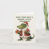 Alligator Vouw Kerstkaart Feestdagen Kaart (Voorkant)