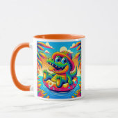 Alligator, vrolijk in boeien. mok (Links)